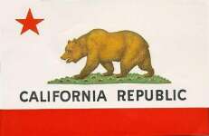 California anger fire Peace Flag